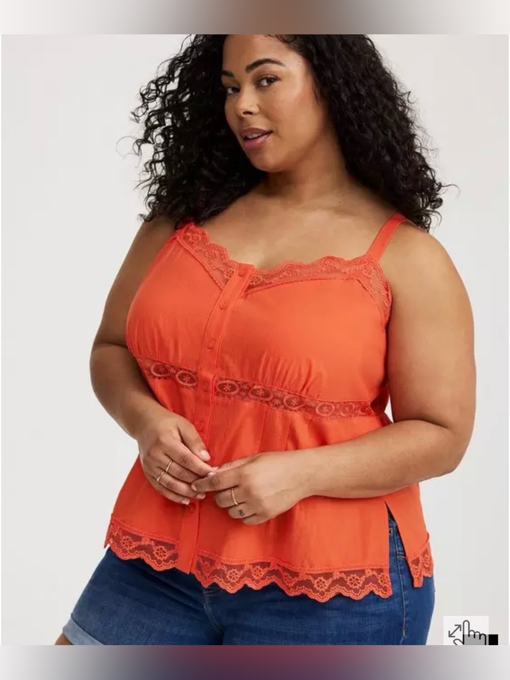NWT Torrid cotton lace trim cami tank top size 3X